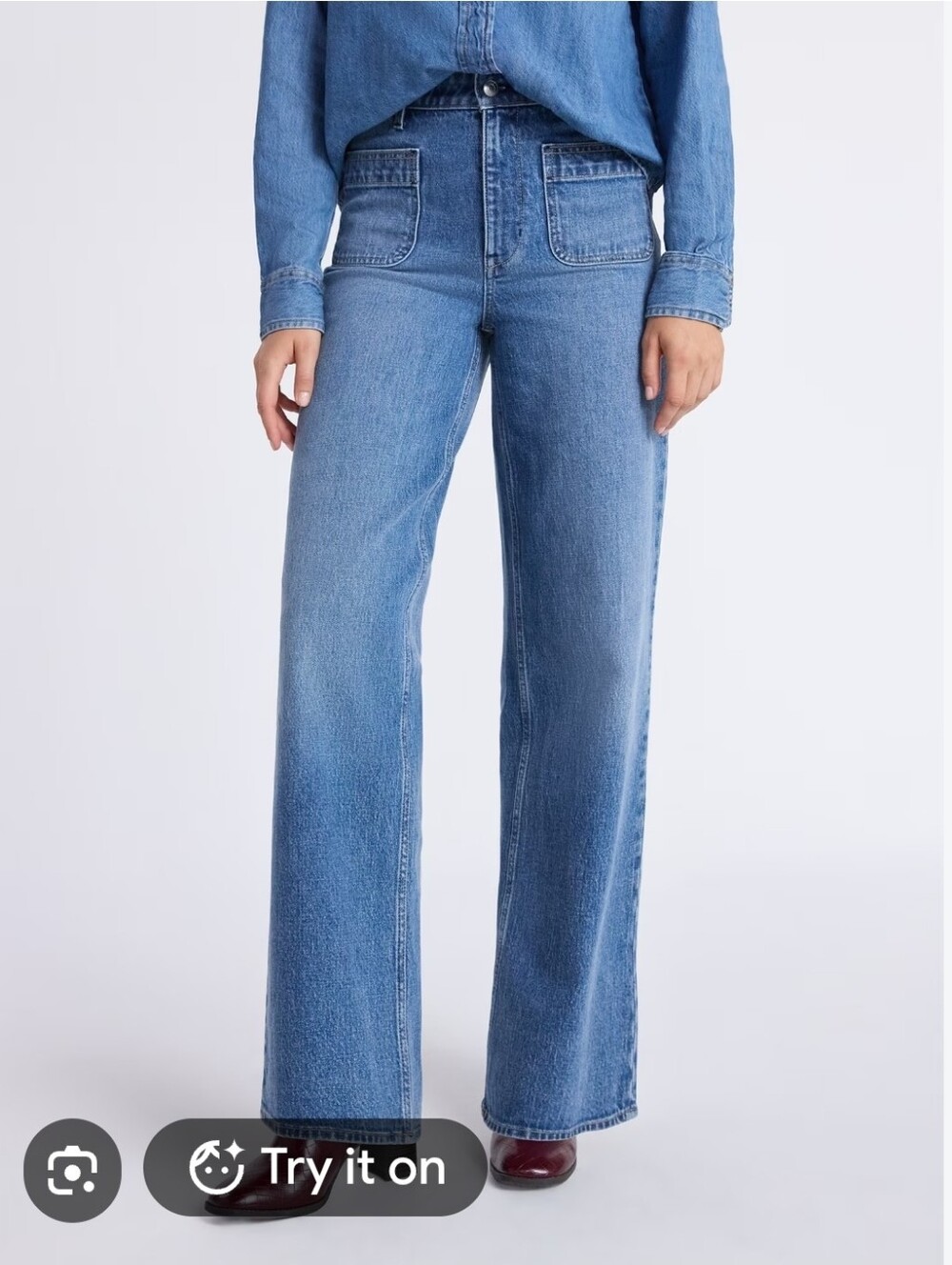 Free Assemdly Classic High-Rise Wide-Leg Jeans - Blue